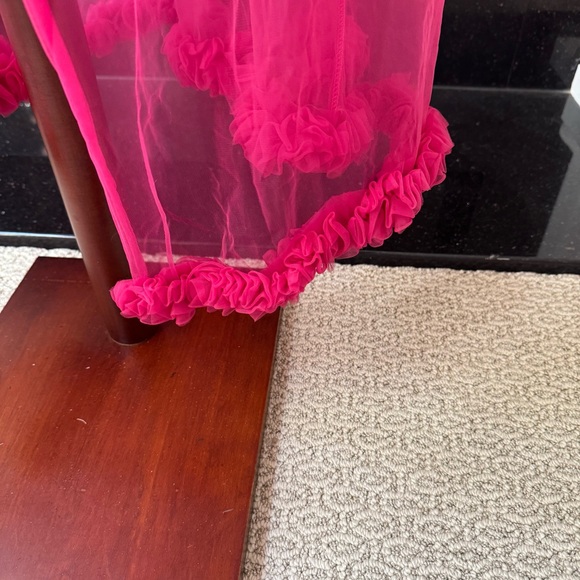 Vintage Hot Pink Nightgown & Bernette Sheer Robe Peignoir Set – Medium - Picture 13 of 16